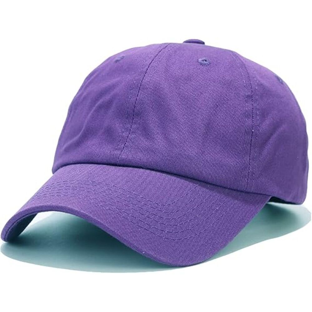 Unisex Light Purple Washed Ponytail Adjustable Buckle Classic Baseball Plain Cap